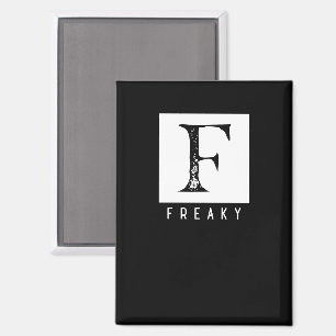 Aimant Typographie Gras Audacieux Design Noir et Blanc