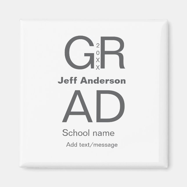 Aimant Typographie moderne graduation simple minimum c (Devant)