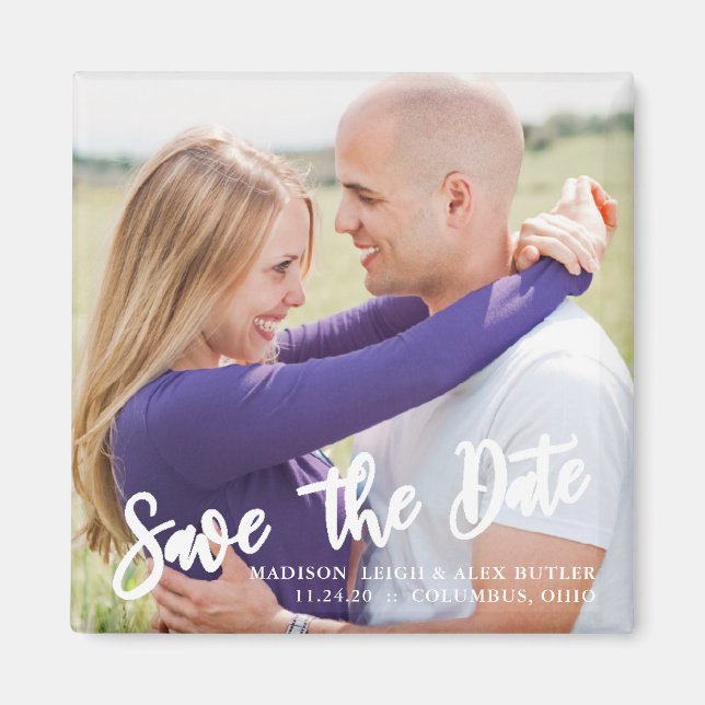 Aimant Typographie Moderne Save the Date (Devant)