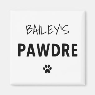 Aimant Typographie Pawdre personnalisée Chien papa Nouvea