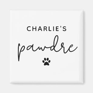 Aimant Typographie Pawdre personnalisée Chien papa Nouvea