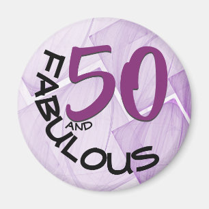 Aimant Typographie violet et noire   50e anniversaire