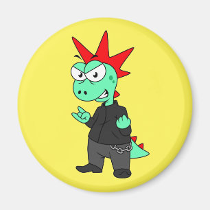 Aimant Tyrannosaurus Rex Habillé Comme Un Punk.