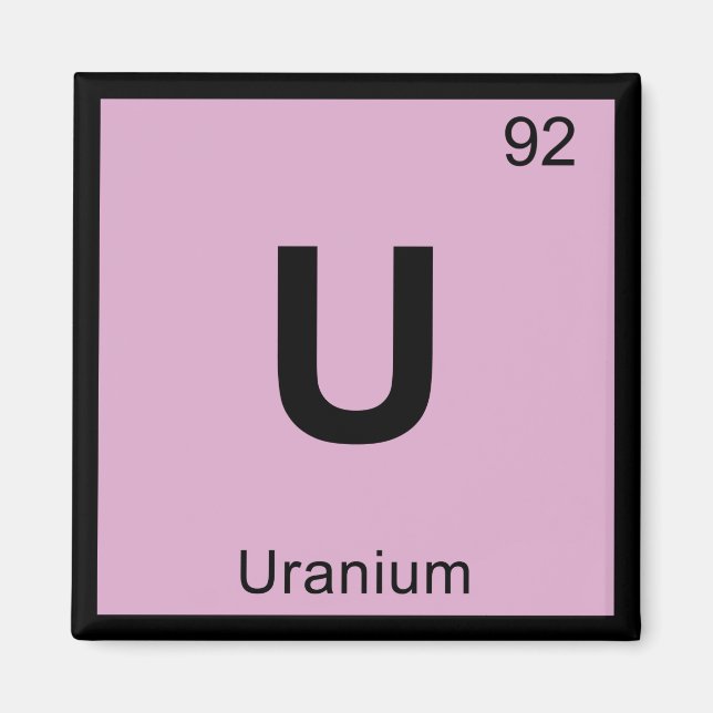 Aimant U - Symbole de tableau périodique de la chimie de  (Devant)