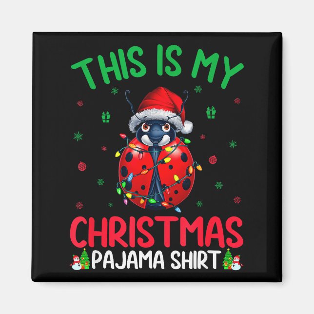 Aimant Ugly Xmas Tree Lights Santa Ladybug Christmas Paja (Devant)