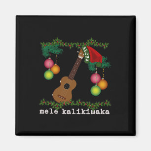 Aimant Uke Mele Kalikimaka Ukulele Chansons de Noël Aloha