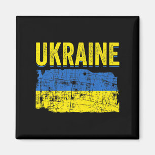 Aimant Ukraine Carte du Drapeau Amour Soutenez Ukrainiens