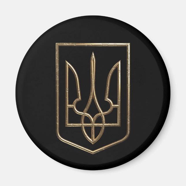 Aimant Ukraine Trident Gyrfalcon Crest doré (Devant)