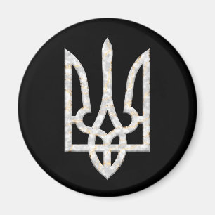 Aimant Ukraine Trident Gyrfalcon Crest marbre or