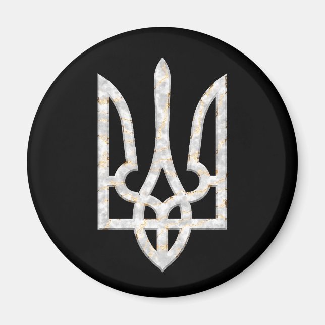 Aimant Ukraine Trident Gyrfalcon Crest marbre or (Devant)