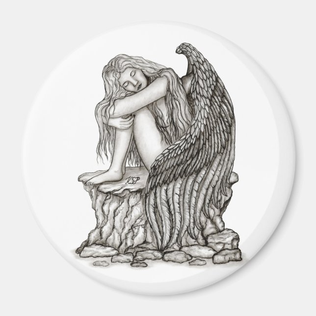 Aimant Un ange endormi sur la pierre (Devant)