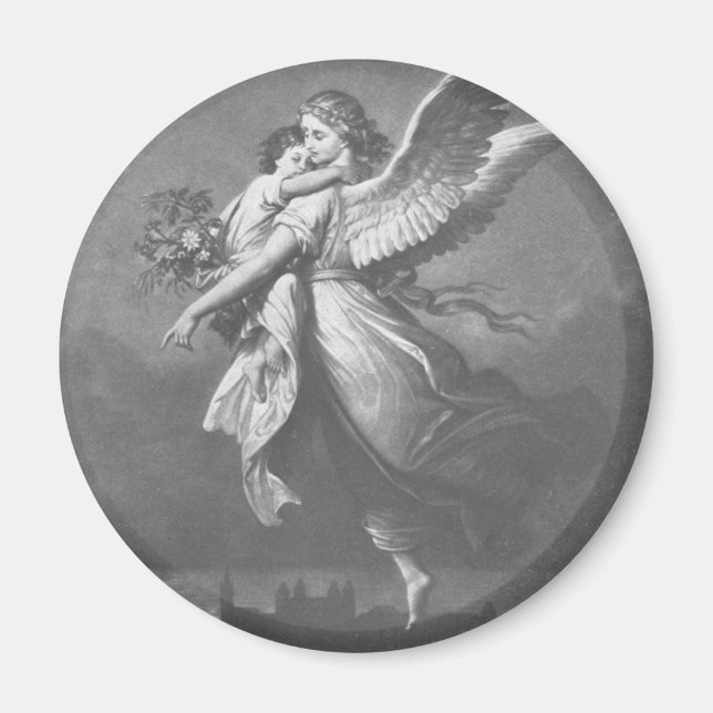 Aimant "Un ange n'a pas visité la terre verte." (Devant)