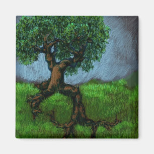 Aimant Un arbre sur une colline