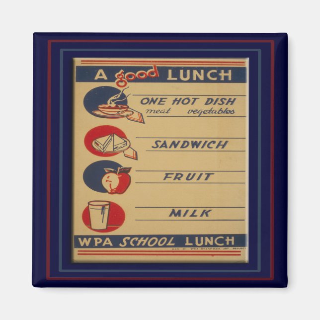 Aimant Un Bon Déjeuner D'École (Devant)