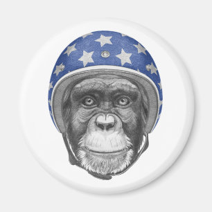 Aimant Un cavalier de moto de chimpanzé