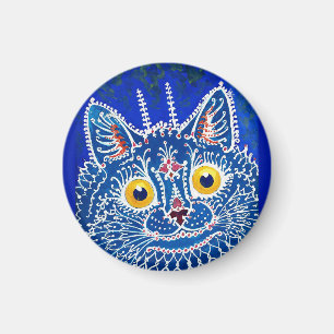 Aimant Un chat dans le style gothique par Louis Wain 