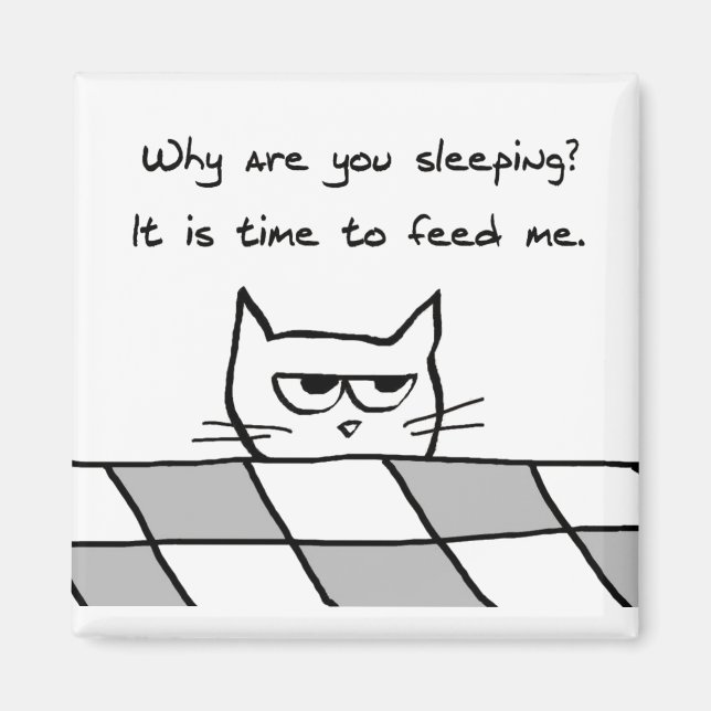 Aimant Un chat en colère veut que tu sois sorti du lit (Devant)