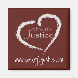 Aimant Un coeur pour l'aimant de justice (rouge foncé)