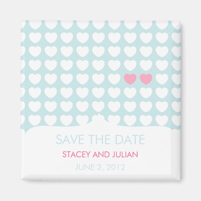 Aimant Un coeur sur un million sauvez l'aimant de la date (Devant)