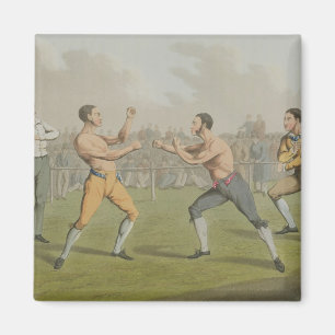 Aimant Un combat professionnel, aquatinted par I. Clark,