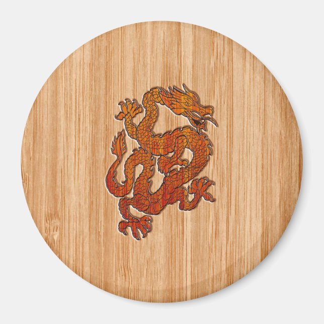 Aimant Un dragon de Crimson sur Bambou comme (Devant)