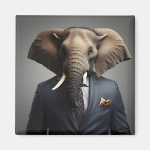 Aimant Un éléphant drôle en costume