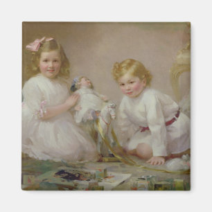 Aimant Un frère et une soeur jouant, 1915