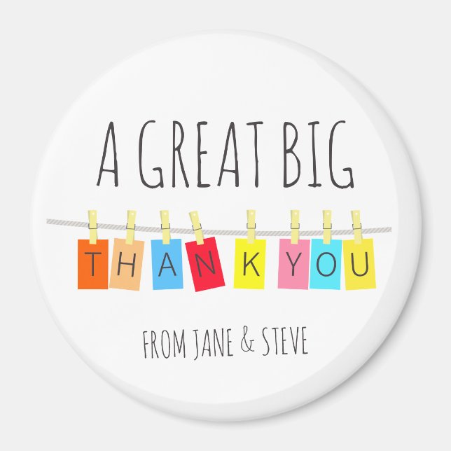 Aimant Un Grand Grand Merci, Un Bout Bright Bunting - (Devant)
