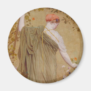 Aimant Un jardin d'Albert Joseph Moore, Vintage Portrait