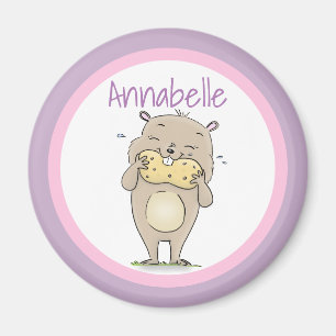 Aimant Un joli hamster en train de manger un dessin animé