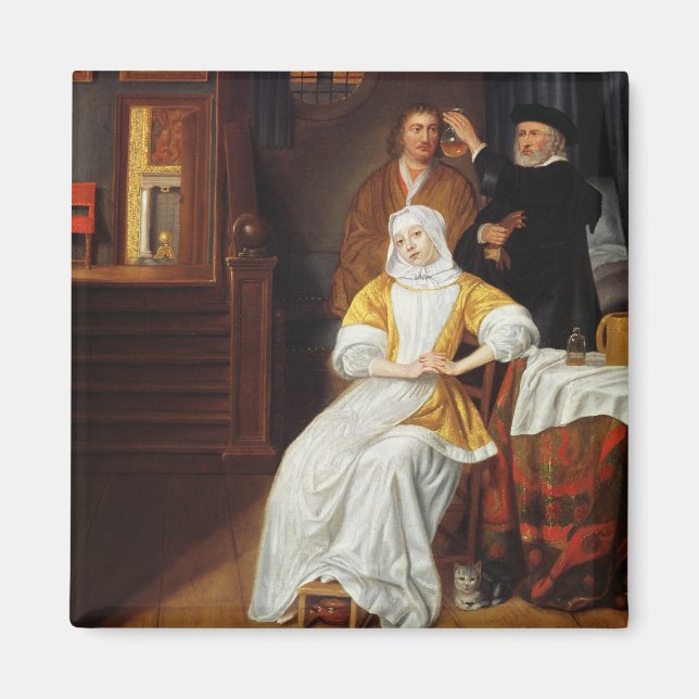 Aimant Un médecin visite une jeune dame dans une chambre  (Devant)