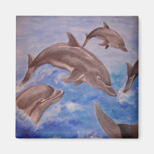 Aimant Un morceau de dauphins de saut