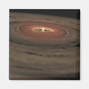 Aimant Un nain marron entouré d'un disque tourbillon