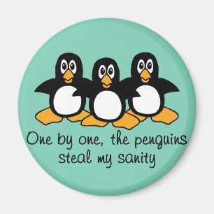 Aimant Un par un Les Penguins Drôle Dire Design