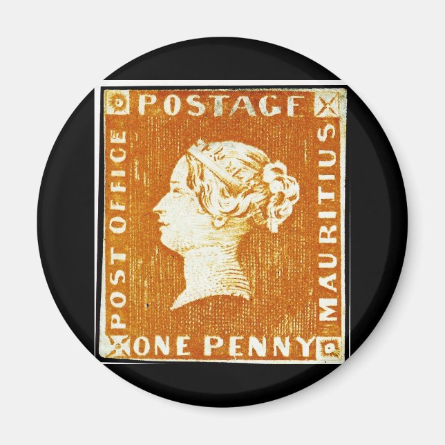 Aimant Un Penny Empire britannique Maurice Postage Timbre (Devant)