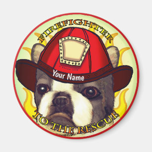 Aimant Un pompier Boston Terrier