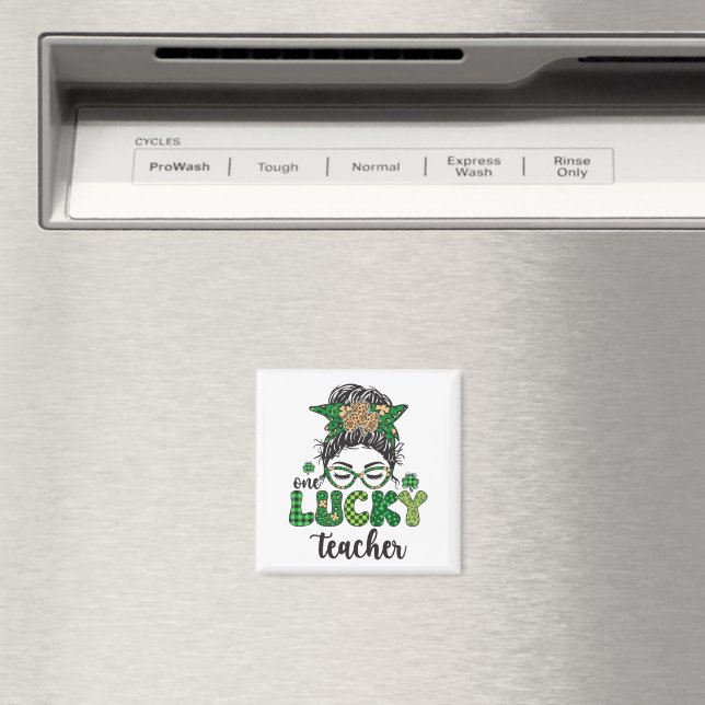 Aimant Un professeur chanceux - Saint-Patrick  (In Situ (Lave-vaisselle))