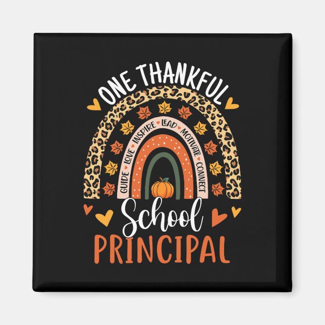 Aimant Un Thanksgiving Rainbow, principal de l'école (Devant)