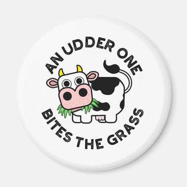 Aimant Un Udder On Mord L'Herbe Funny Cow Pun (Devant)