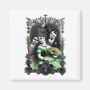 Aimant Under the Mistletoe   Colorized Vintage