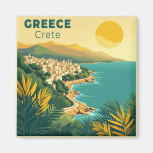 Aimant Une affiche de voyage classique nostalgique – Grèc