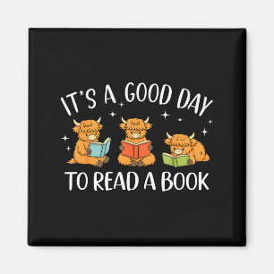 Aimant Une Bonne Journée pour Lire Un Livre Vache des Hig