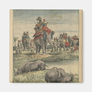Aimant Une chasse à rhinocéros en l'honneur du Roi Geor