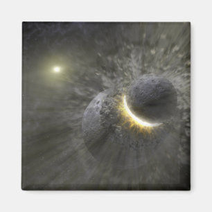 Aimant Une collision entre des objets massifs dans l'espa