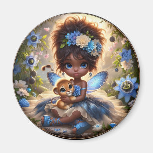 Aimant Une fée et son Lion Cub Blue