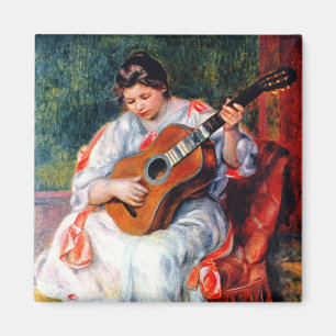 Aimant Une femme jouant à la guitare par Pierre Renoir