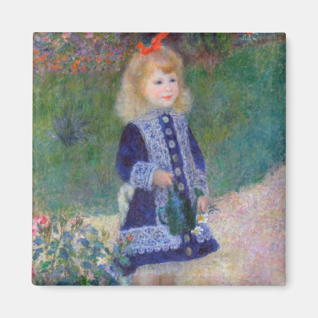 Aimant Une fille avec une canne d'arrosage, Renoir (Devant)