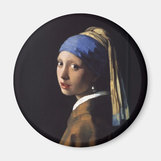 Aimant Une fille avec une perle à oreille peinture de Ver (Devant)