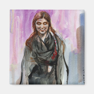 Aimant Une fille souriante en noir