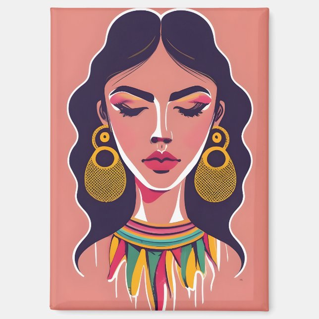 Aimant Une fille timide clignote (Recto)